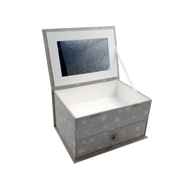 Flip-Top Jewelry Box With Integrated Drawer